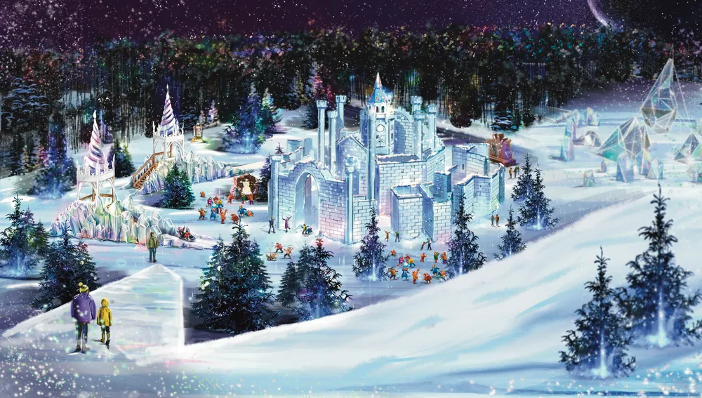 Снежный город, художественное изображение