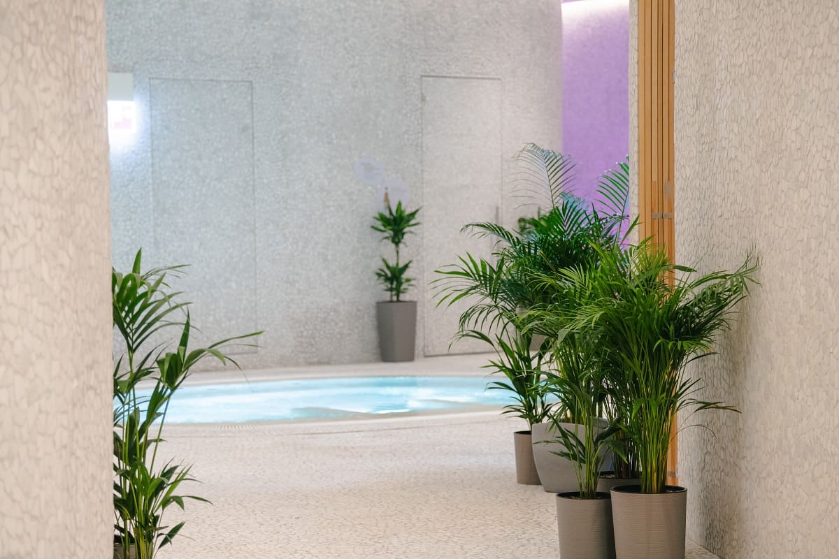 Шелковый бассейн с водой с насыщенным кислородом